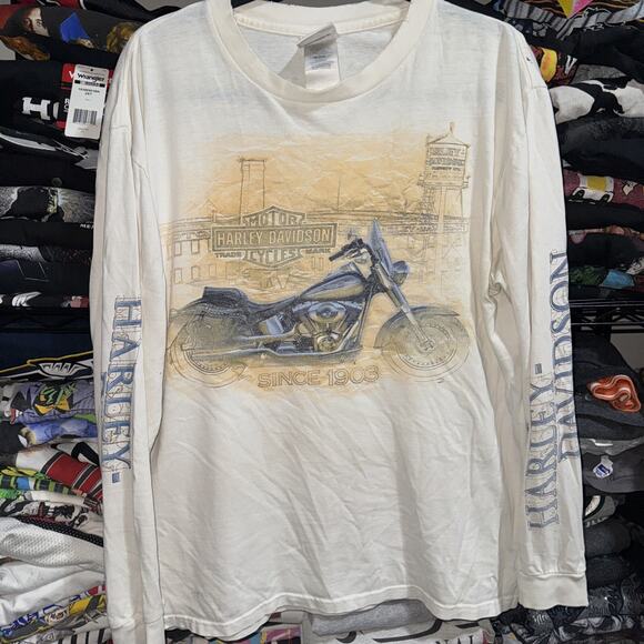 Y2K 2010 Harley Davidson Washington State Wolf Distressed Longsleeve Shirt Large - Picture 1 of 11